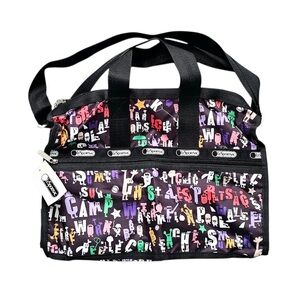 NEW! LeSportsac Black Multicolor Graphic Travel Bag One Piece